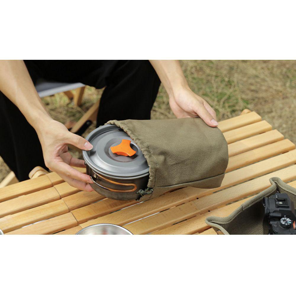 LANSEL Túi Canvas Dây Rút Đựng Dụng Cụ Ăn Uống Cỡ Lớn Tiện Lợi