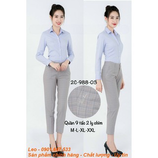 Quần Thái Hòa 9 tấc lưng cao 2 ly chìm màu xám 2C-988-03