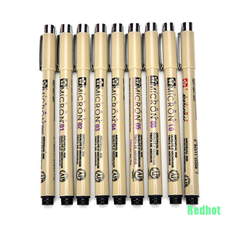 Bộ Bút Vẽ 9 Đầu Cọ Siêu Nhỏ 005 01 02 03 04 05 08 1.0 9x Pigma Micron 005 01 02 03 04 05 08