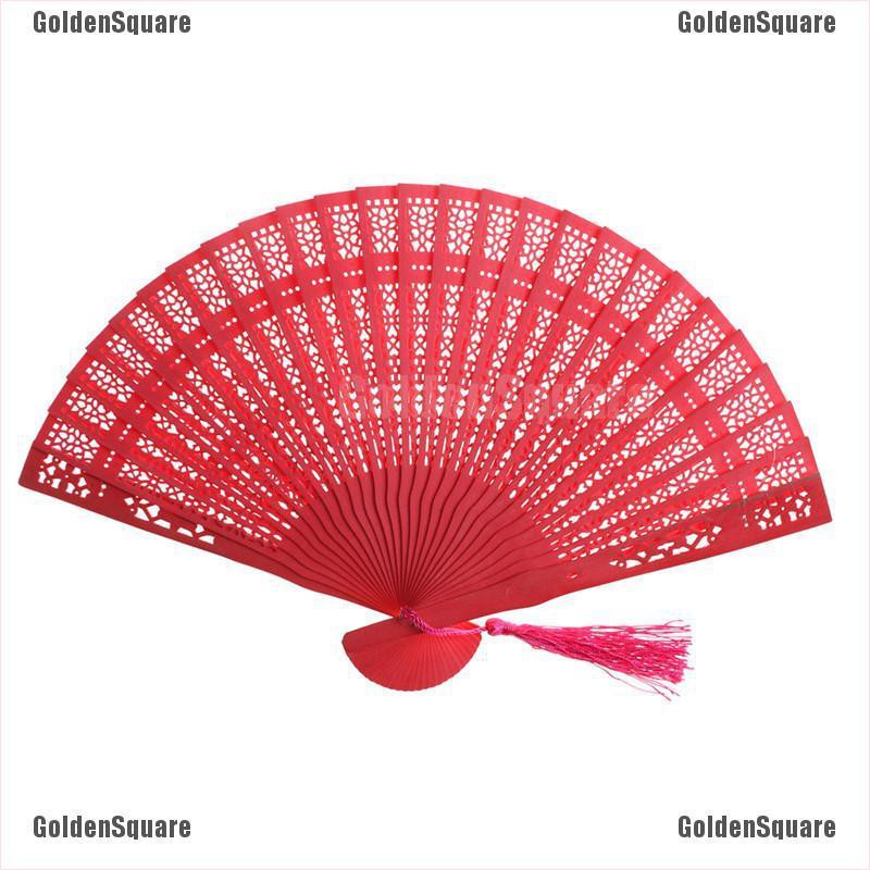 Quạt Xếp Cầm Tay Bằng Gỗ Tre Khắc Họa Tiết Phong Cách Trung Hoa Độc Đáo Thời Trang