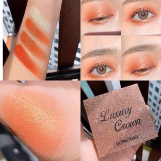 Bảng màu mắt kiêm má hồng tone cam đào Sivanna Luxury crown thái lan