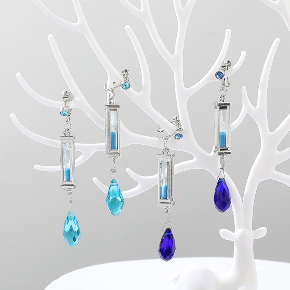 Khuyên tai/Vòng cổ mặt hình đồng hồ cát thời trang Giáng sinh cổ điển phong cách anime