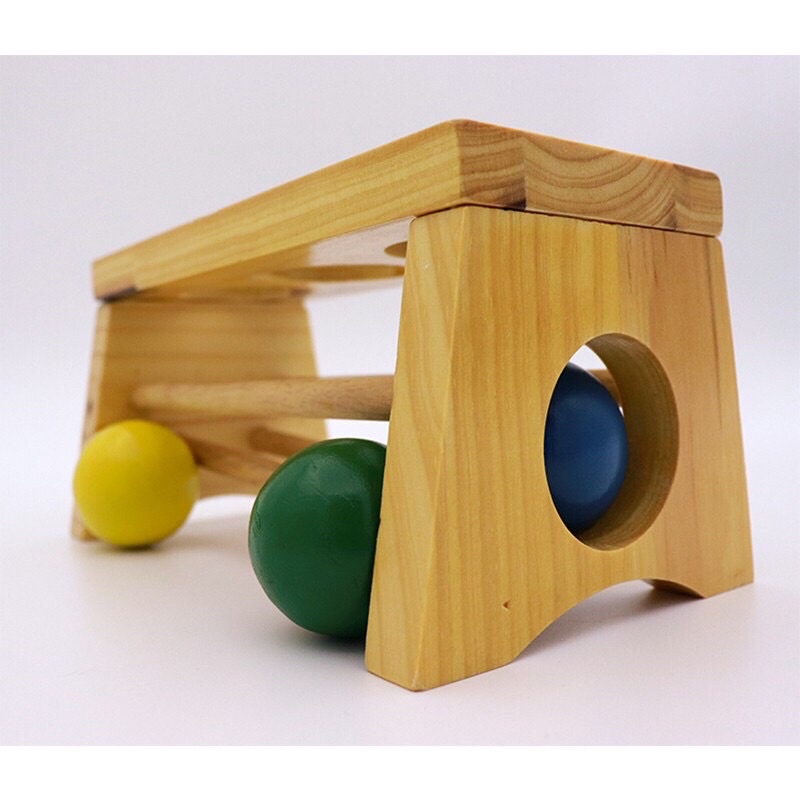 🐳🐳 Bộ Đồ Chơi Gỗ Thông Minh Búa Đập Bóng 3 Bi 2 Tầng Bằng Gỗ Cho Bé🌹