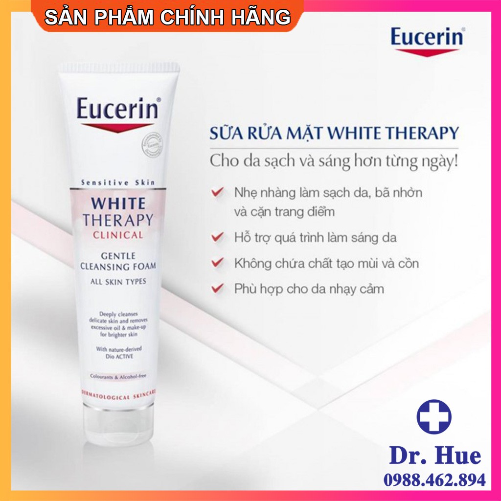 [CHÍNH HÃNG]  Sữa Rửa Mặt Eucerin WHITE THERAPY Clinical Gentle Cleansing Foam 150g