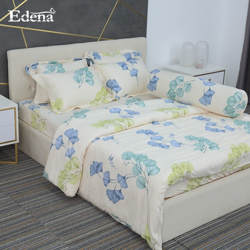 Edena Cotton Modal 5018 - Trọn bộ ga 6 món chất liệu Modal mềm mượt, thoáng mát