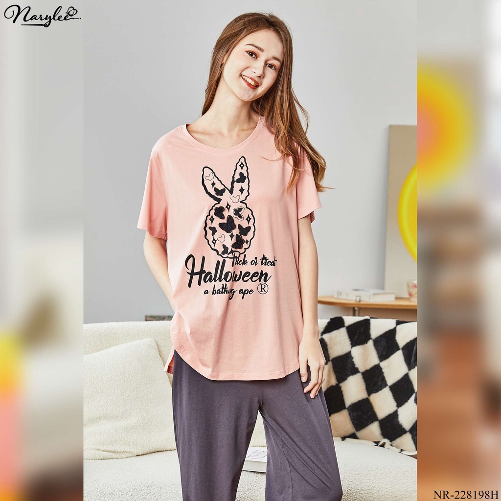 Đồ bộ mặc nhà nữ cao cấp Narylee áo cộc quần lửng chất cotton nhập khẩu mềm mịn chống tia UV kháng khuẩn mã NR228198