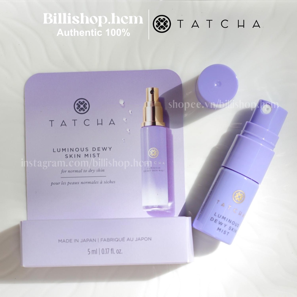 Minisize 5ml - Xịt khoáng cấp ẩm, định hình lớp makeup Tatcha Luminious Dewy Skin Mist