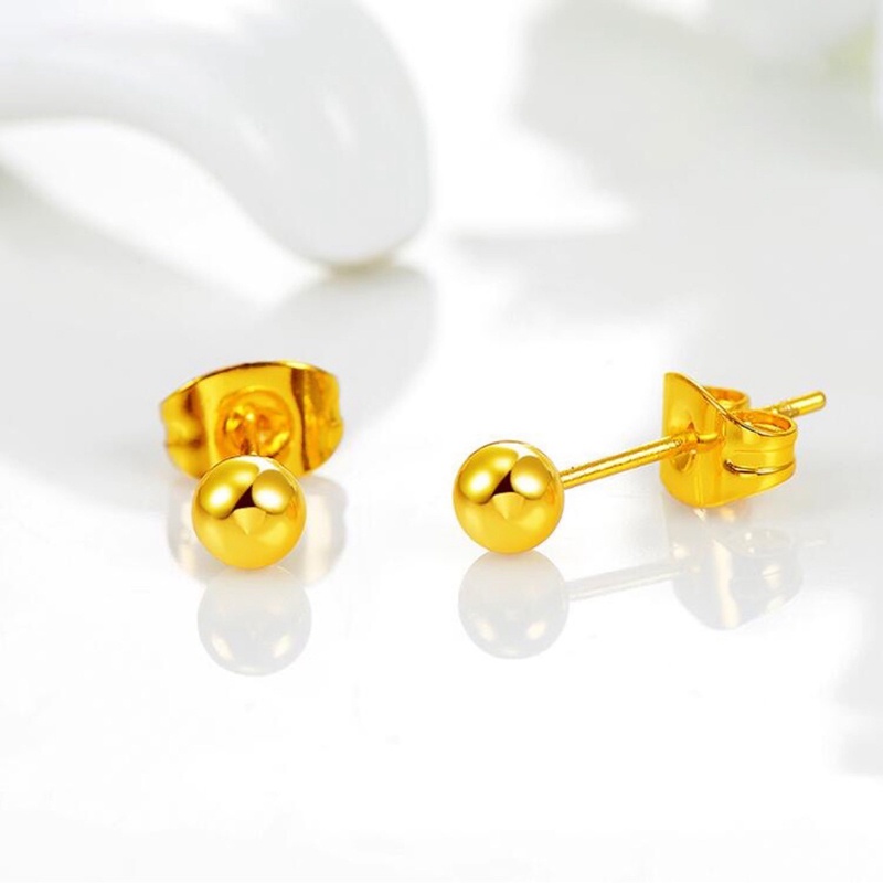 Bông Tai Mạ Vàng/Bạc 925 Hình Quả Cầu Nhỏ