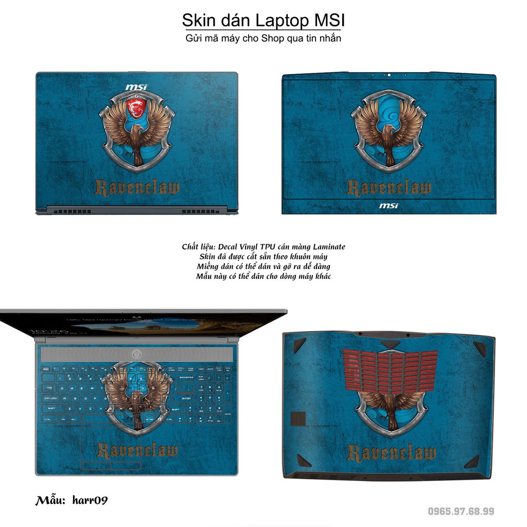 Skin dán Laptop MSI in hình Harry Potter (inbox mã máy cho Shop)