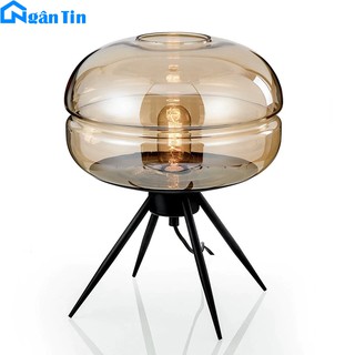 Đèn Led để bàn phòng khách phòng ngủ thuỷ tinh cao cấp DB605 Ngân Tin (Tặng kèm một bóng Led Edison 6W ánh sáng vàng)
