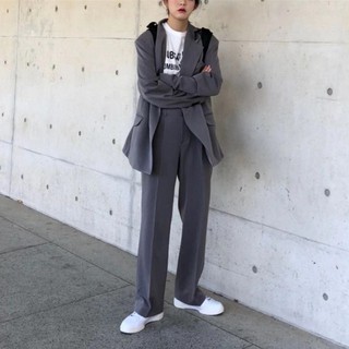 (ORDER) Set áo blazer form rộng + quần tây trơn cạp cao