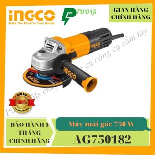 Máy mài góc công suất 750w ingco ag750182,máy mài cầm tay cắt kim loại /gạch/gỗ tốc độ không tải 12000rpm đường kính 100