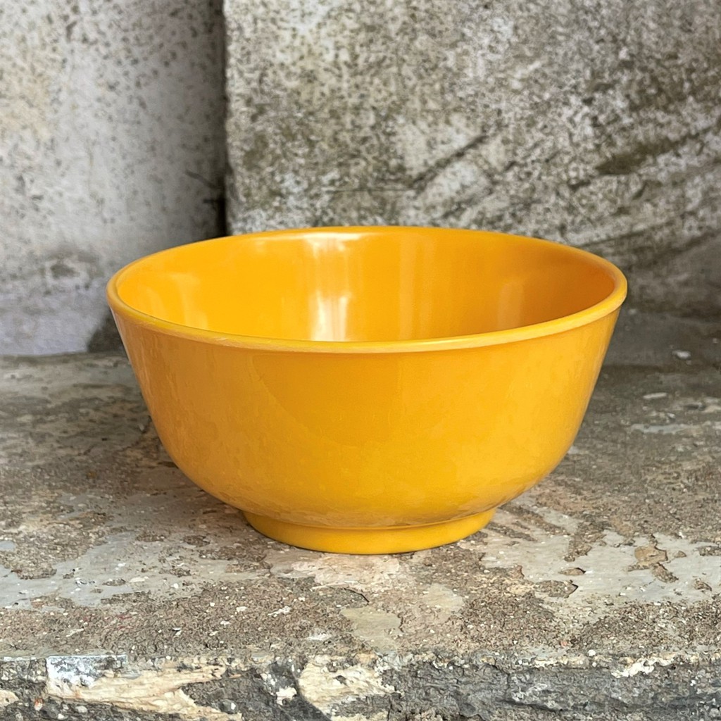 Bộ 10 chén cơm nhựa melamine màu trắng, vàng, xanh, đủ bông (10 chén)