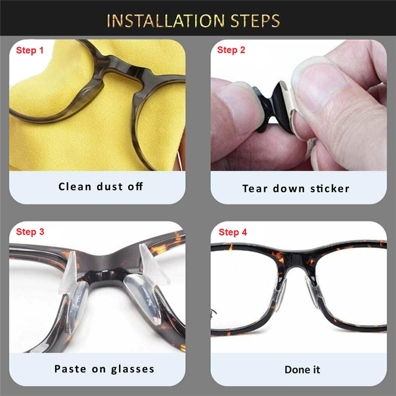 1 Cặp Đệm Mũi Mắt Kính Chống Trượt Bằng Silicone Mềm