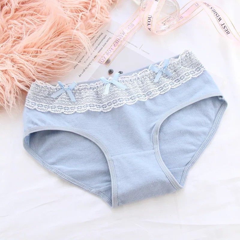 Quần Lót Nữ Cotton cao cấp kháng khuẩn mềm mại viền bèo đính nơ điệu đà mẫu C004 | BigBuy360 - bigbuy360.vn