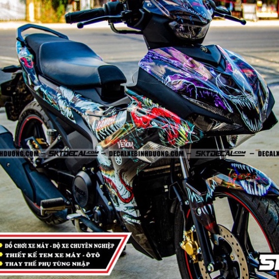 Gía sốc tem trùm exciter 155 đen xám đỏ venom, tem decal xe siêu rẻ ,đẹp,chất