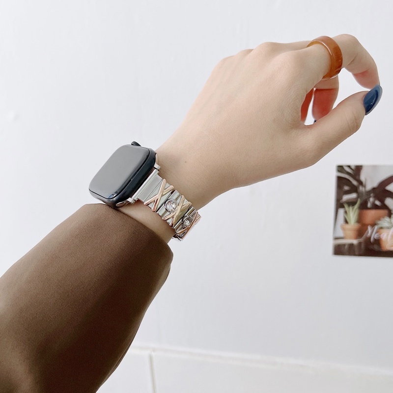Dây Đeo Bằng Thép Không Gỉ 41mm 45mm 40mm 44mm Dành Cho Apple watch series 7/6/SE/5/4