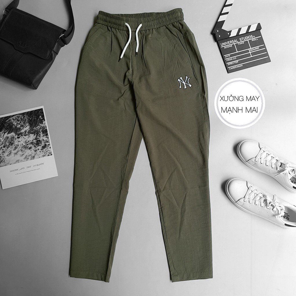 Quàn dài thể thao nam Jogger vải đũi kim cương dày dặn, form chuẩn mặc thoải mái dễ phồi đồ-The 1992