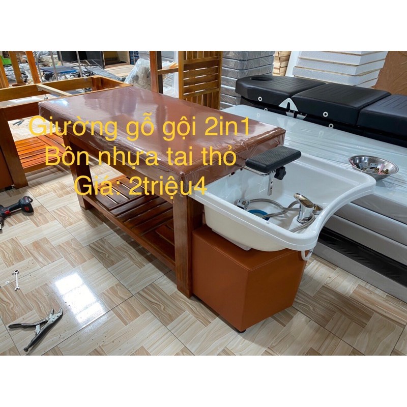 Giường gỗ gội đầu 2in1 dưỡng sinh
