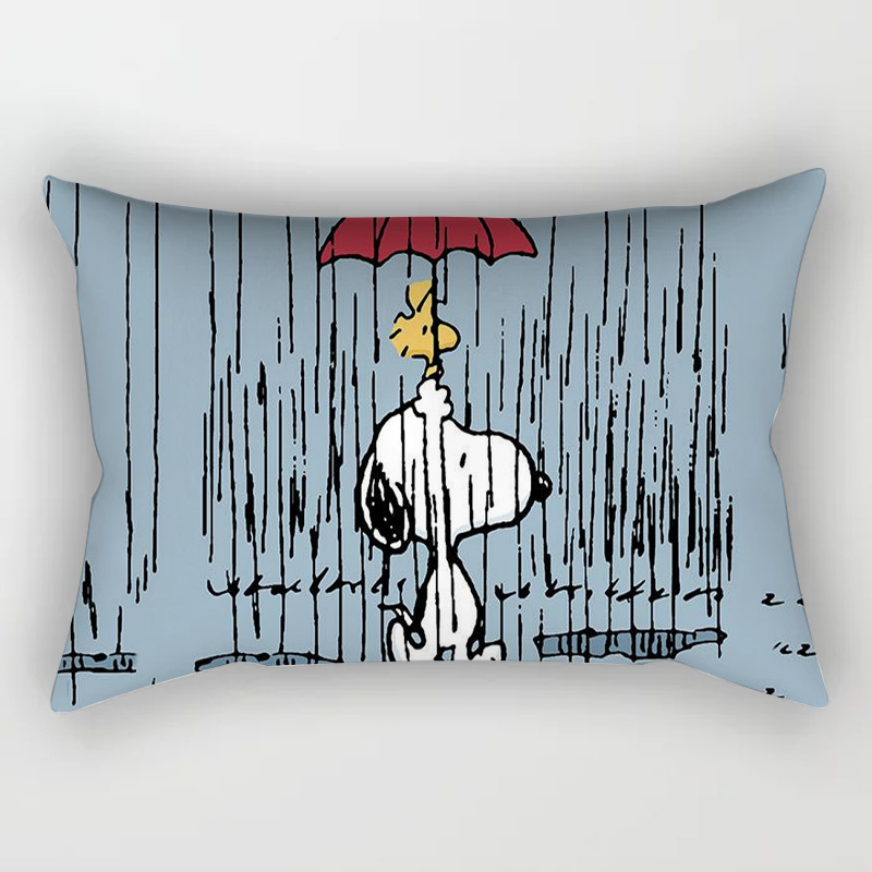 Vỏ Gối Hình Chữ Nhật In Họa Tiết Hoạt Hình snoopy Kích Thước 30 * 50 cm Tiện Dụng Mang Theo Du Lịch
