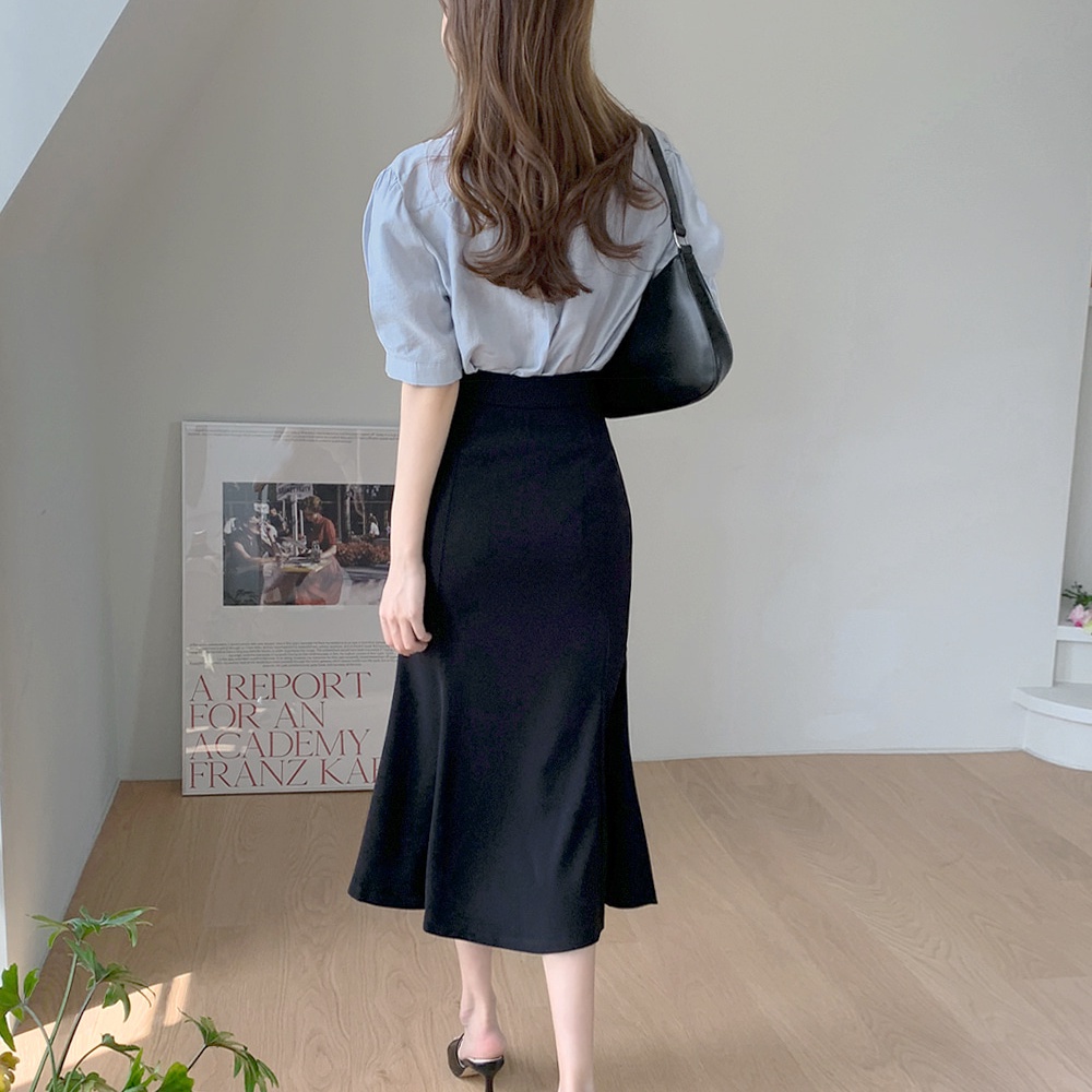 SUXI Áo Sơ Mi Chiffon Tay Ngắn Màu Sắc Trơn Đơn Giản Phong Cách Hàn Quốc