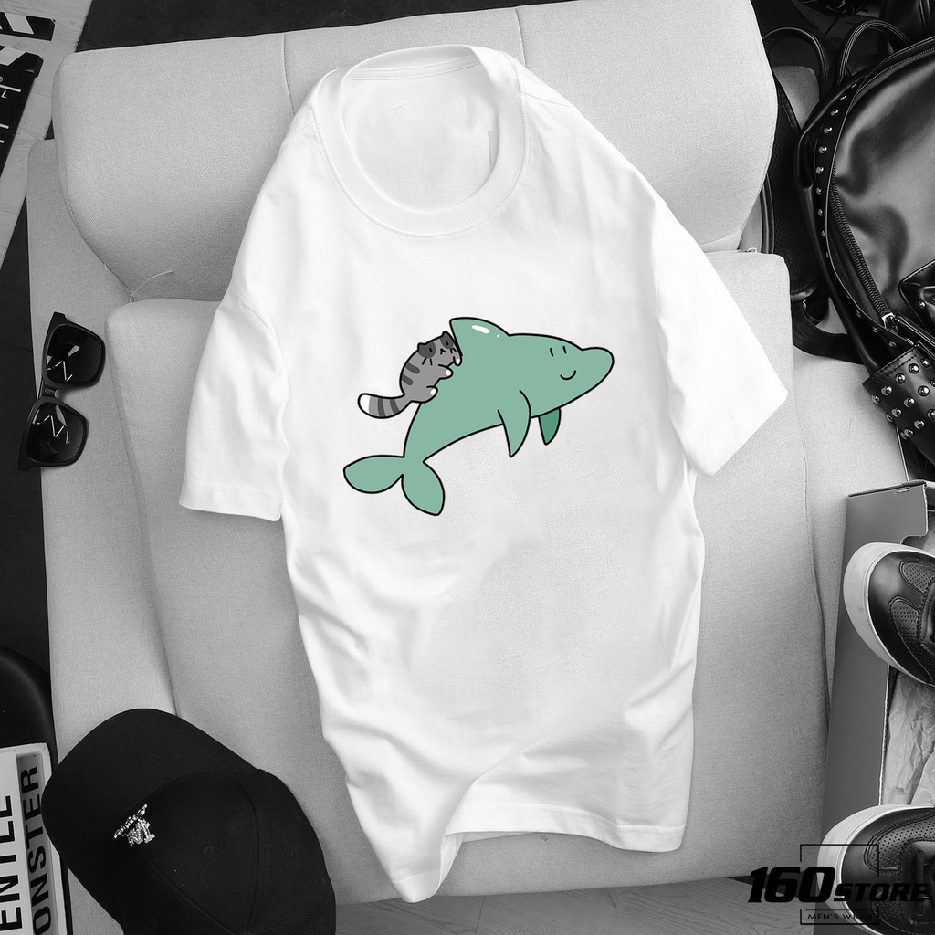 Áo thun cotton from rộng in hình chú cá heo cực đáng yêu bán chạy nhất mẫu mới nhẩt - sl184