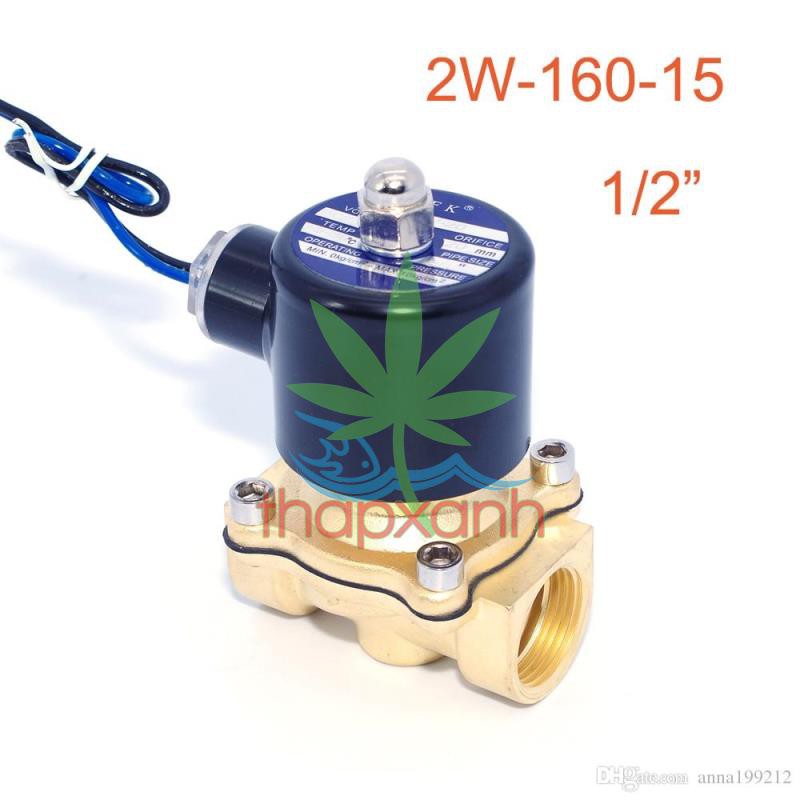 Van điện từ 2W-160-15 1/2&quot;, Φ21 mm, Van điện từ lõi đồng AC 220V, Solenoid valve