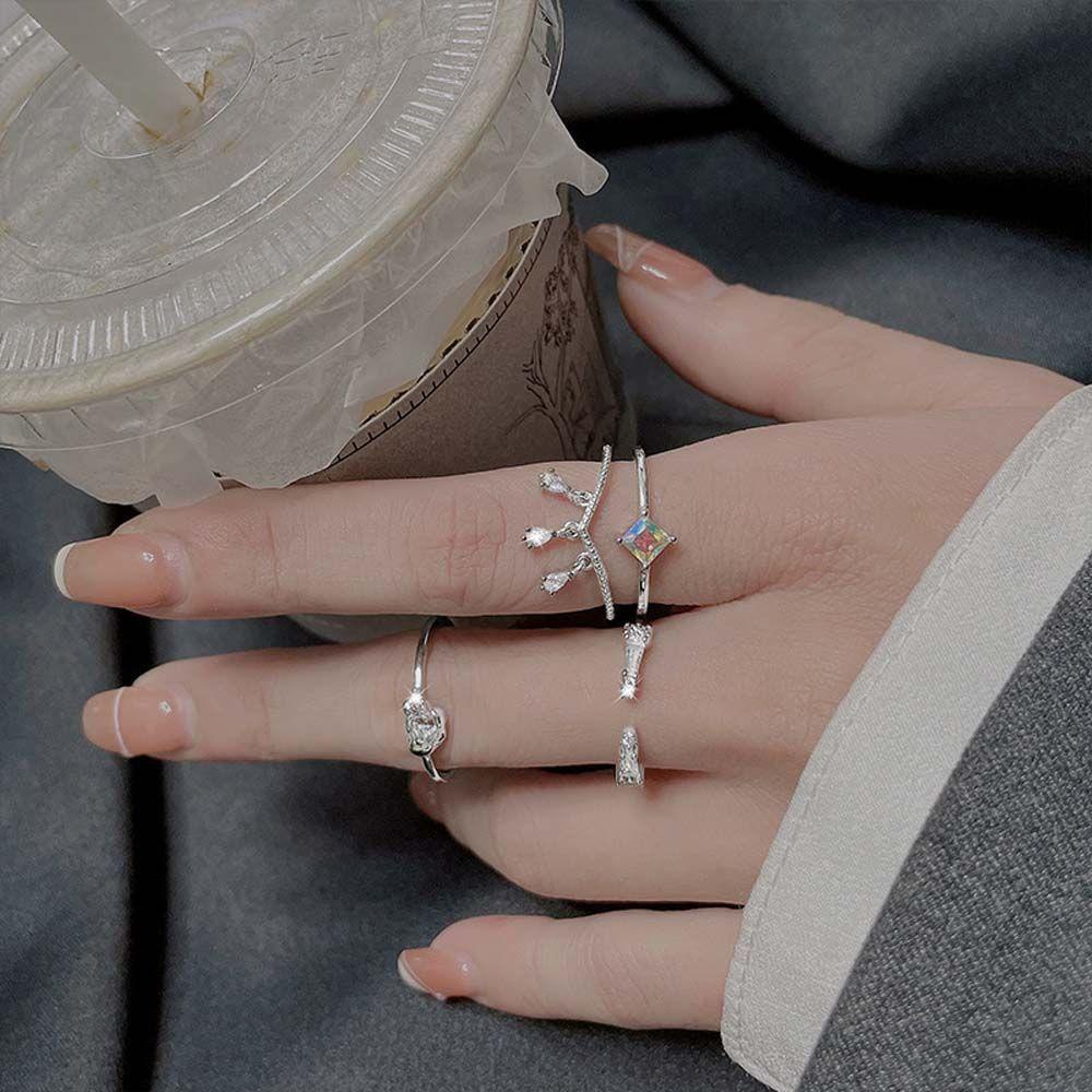 MOCHO Nhẫn Hở Mạ BạC KiểU DáNg ThờI Trang