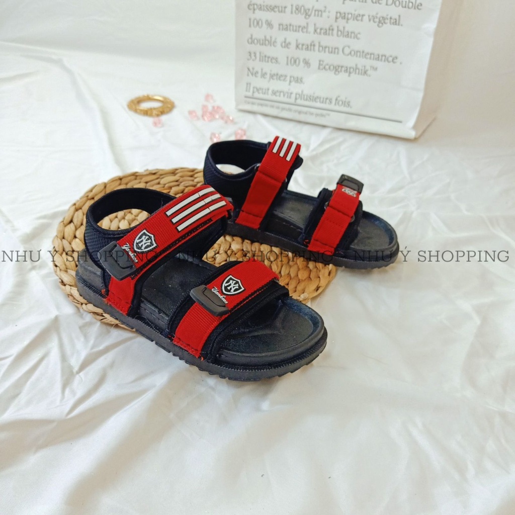 Giày sandal nữ đi học quai hậu khoá dán đế cao mang êm chân, bền đẹp - Sandal đỏ