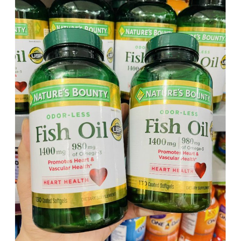 Viên uống dầu cá Nature's Bounty Fish Oil 1400 mg 130 viên của Mỹ