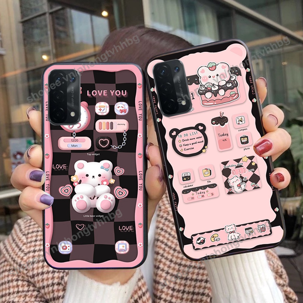 Ốp lưng Oppo A54 / A74 / A94 / A95 gấu,thỏ trắng , đồng hồ dễ thương cute cực đẹp