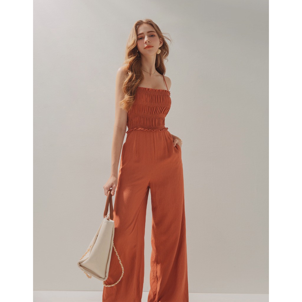 Jumpsuit dài 2 dây ống rộng nữ Air Space 2120128007