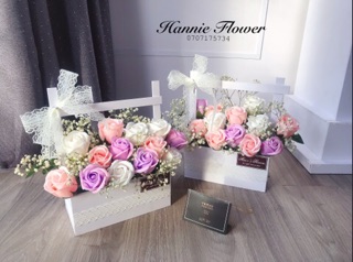 [Hannie Flower] Giỏ hoa sáp phối bi