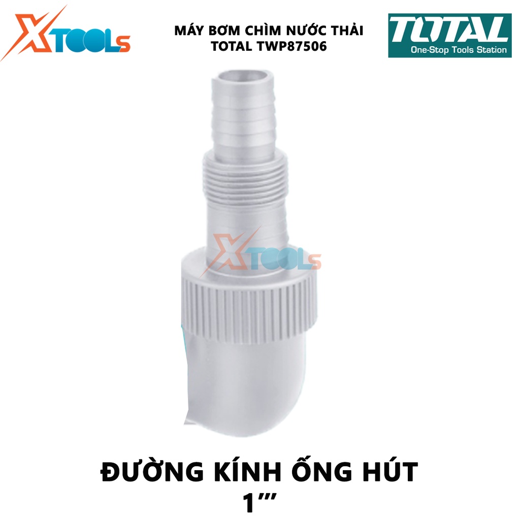 Máy bơm chìm nước thải TOTAL TWP87506 | Máy bơm chìm mini Công suất: 750W(1.0HP) Motor dây đồng có vai trò quan trọng tr