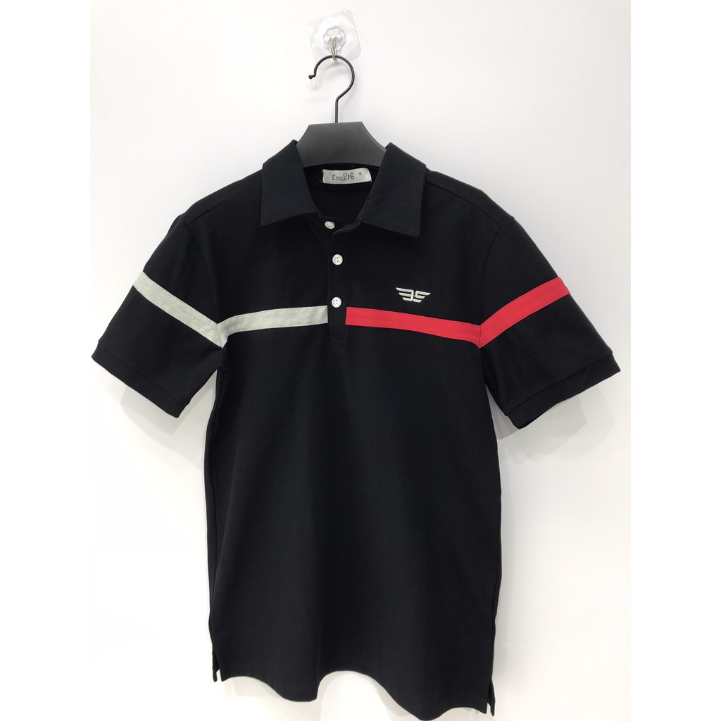Áo Polo nam cổ bẻ phối UCO vải cotton cá sấu cao cấp, chuẩn form, sang trọng lịch sự màu đen, trắng ATS0310 - 𝗘𝗠𝗦𝗣𝗢