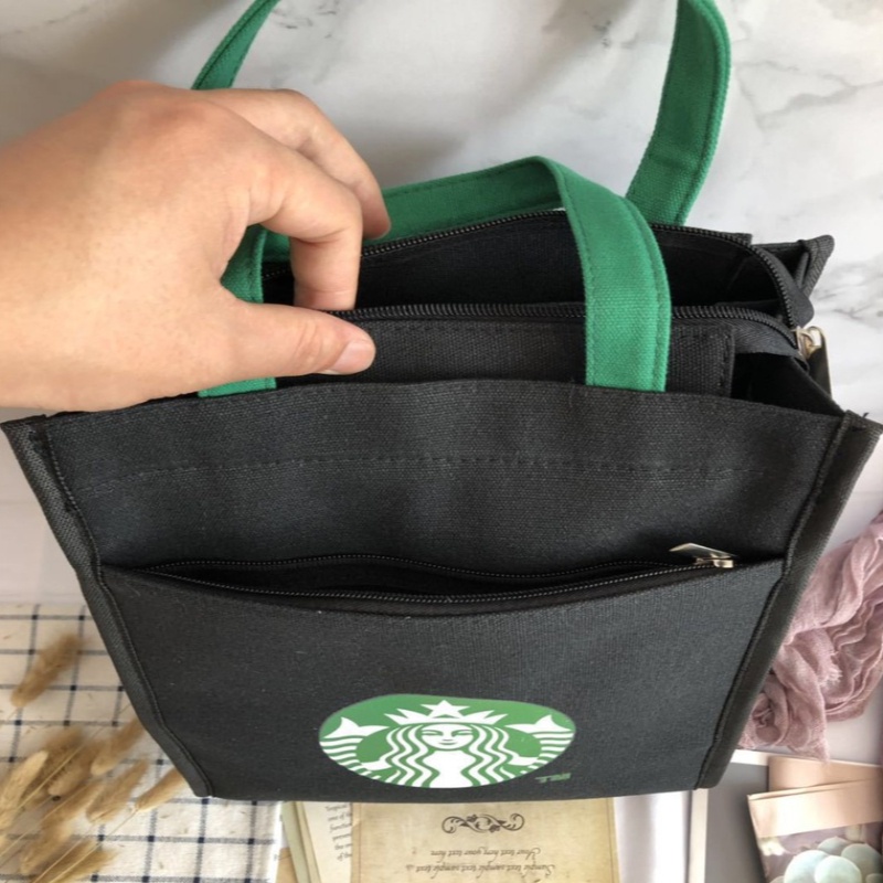 Túi Xách Vải Starbucks Công suất cao Đựng Ly Nước Giữ Nhiệt Tiện Dụng sinh viên mẹ sử dụng
