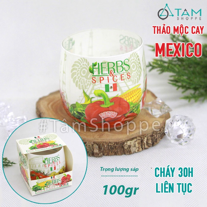 Ly nến thơm thiên nhiên thảo mộc cay NT-03