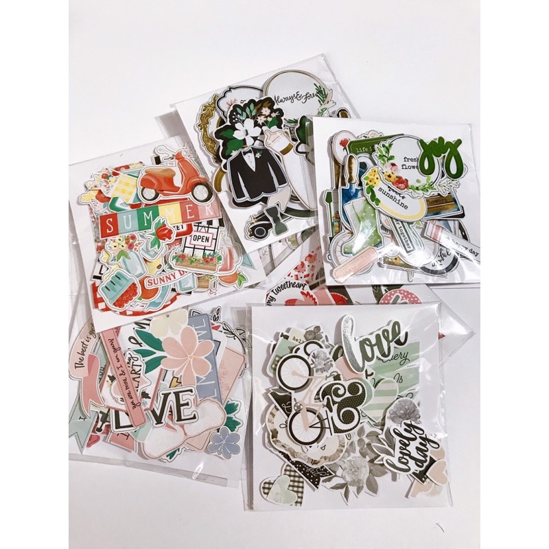 Die Cut Sticker trang trí love box scrapbook các chủ đề khác