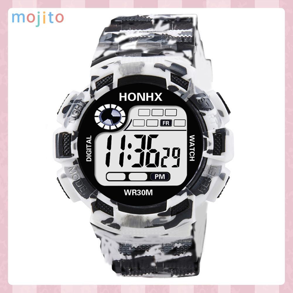 MOJITO Fashion Men Waterproof Wristwatch LED Camouflage Sports Electronic Watch