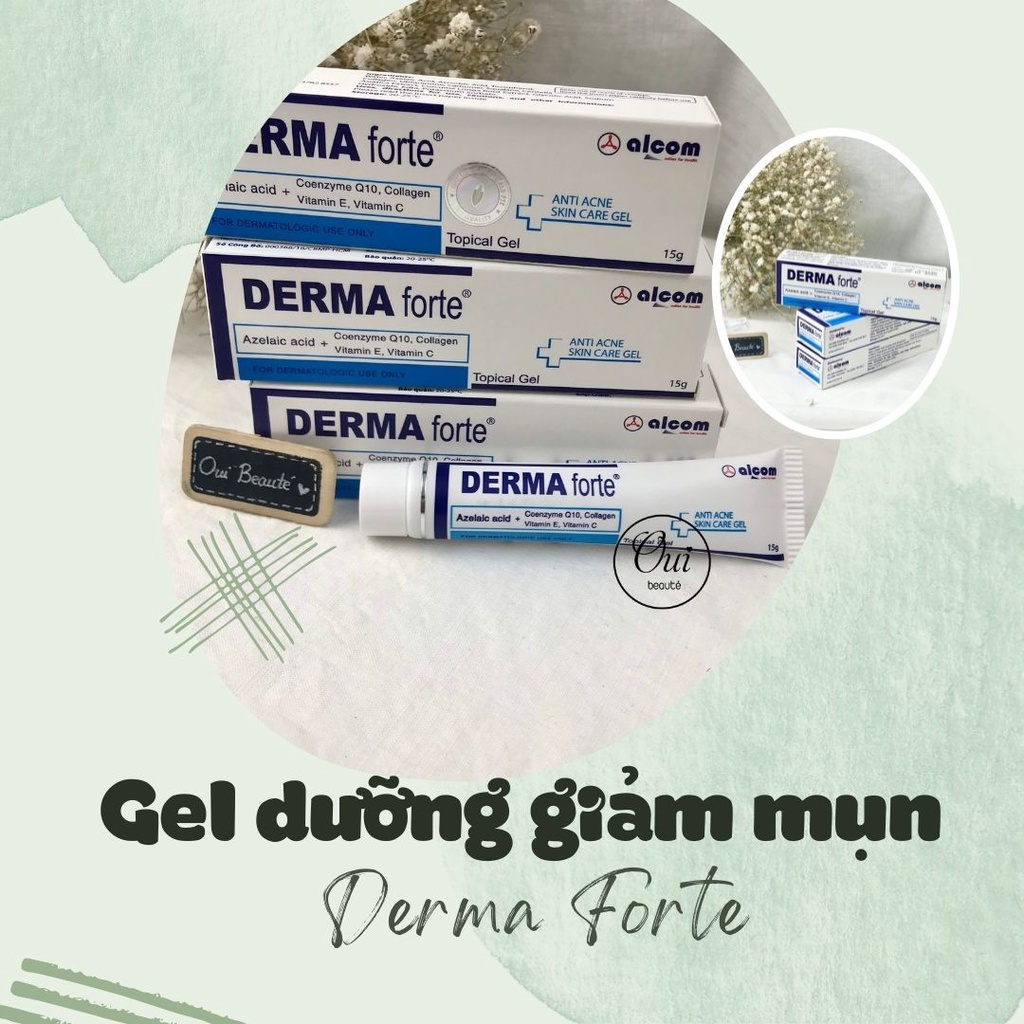 Gel dưỡng giảm mụn Derma Forte, Kem dưỡng mờ thâm mụn 15g Ouibeaute