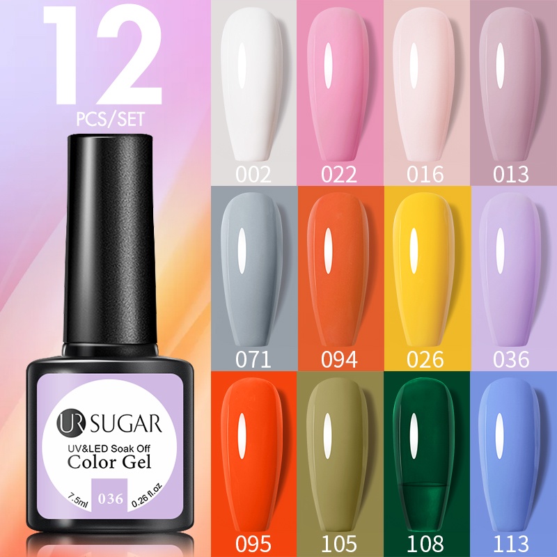 UR SUGAR 12 Lọ Gel Sơn Móng Tay Ur Sugar 7.5ml Nhiều Màu Sắc
