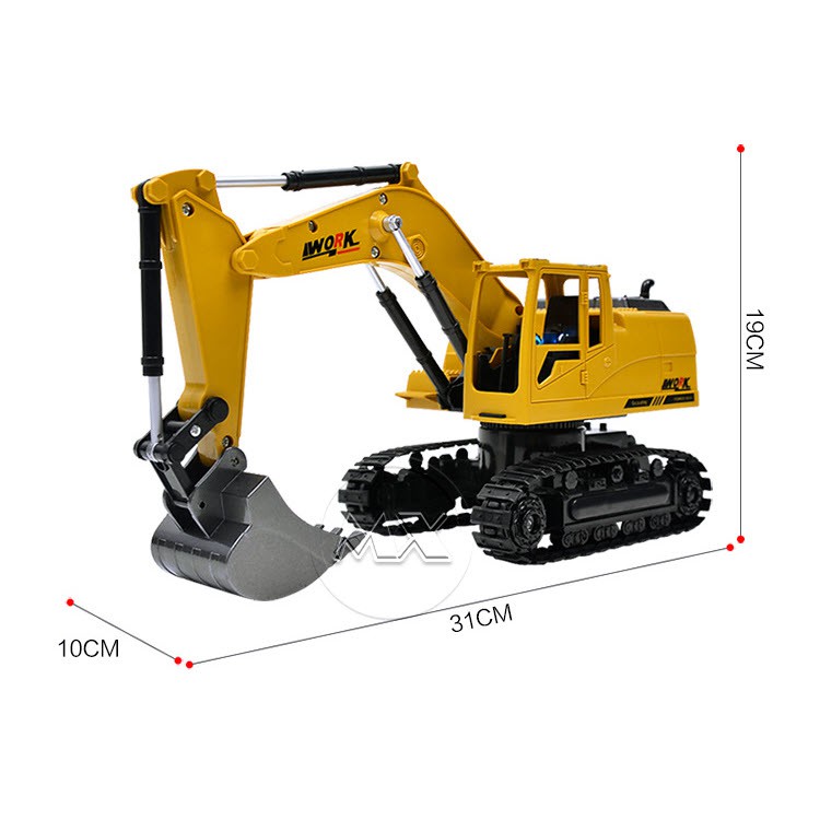 [Video Thật] Xe Máy Cẩu Xúc Điều Khiển Từ Xa Không Dây 2.4Ghz có Sạc ,có đèn có nhạc