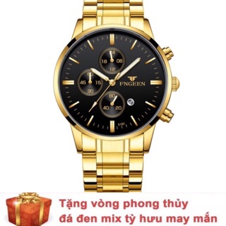 [Đeo là SANG] Đồng hồ nam FNGEEN dây vàng sang trọng (Tặng vòng đá tỳ hưu và pin đồng hồ)