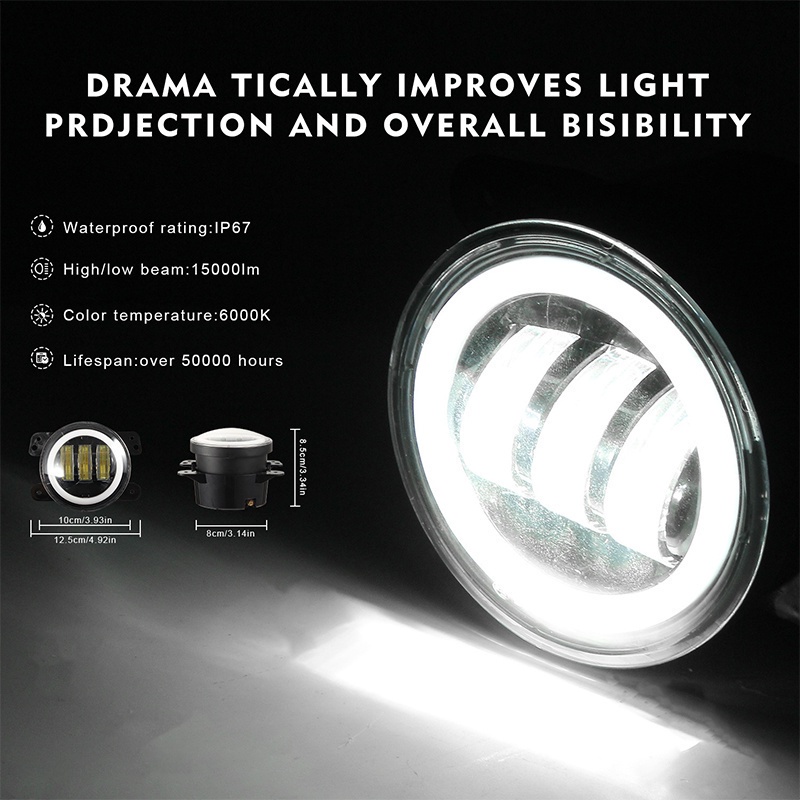 Bộ 2 đèn LED sương mù BLALION hình tròn 4&quot; 30W IP65 chống thấm nước cho ô tô