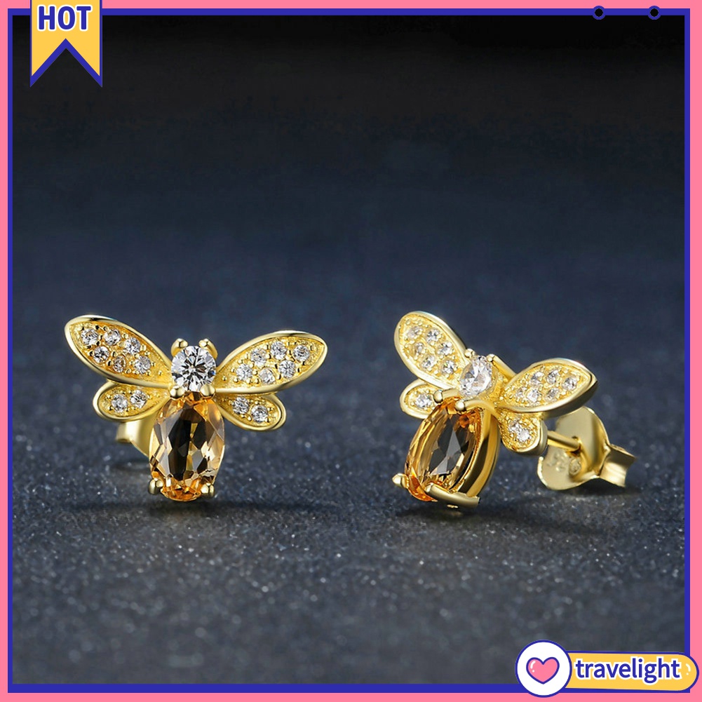 Nhẫn Hở Hình Con Ong K1 Đính Đá Thanh Lịch