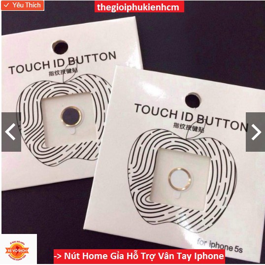 Nút Home IPhone Giả Hỗ Trợ Vân Tay Viền Vàng