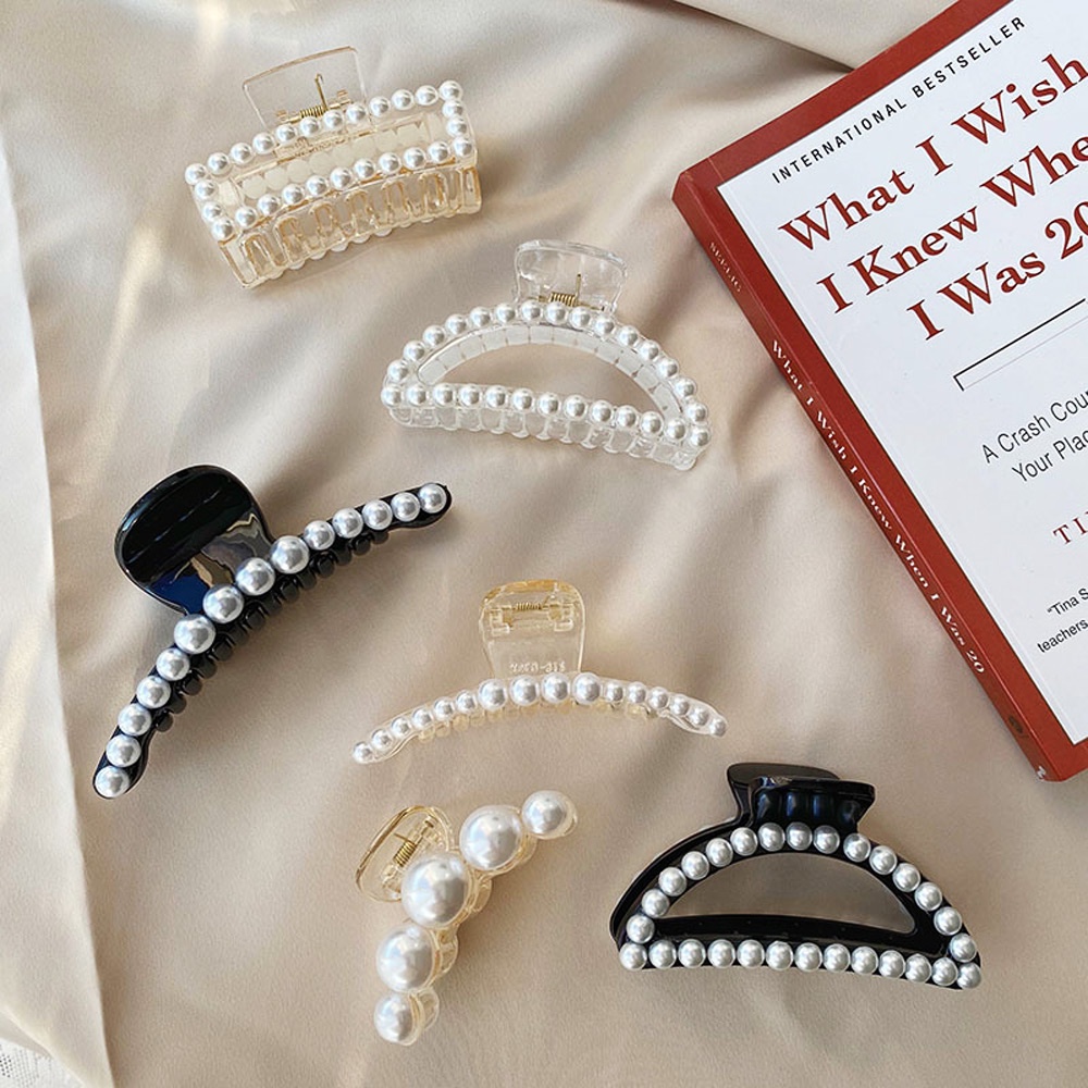 (Hàng Mới Về) Kẹp Tóc Càng Cua Đính Ngọc Trai Thời Trang Cho Nữ Mihan1