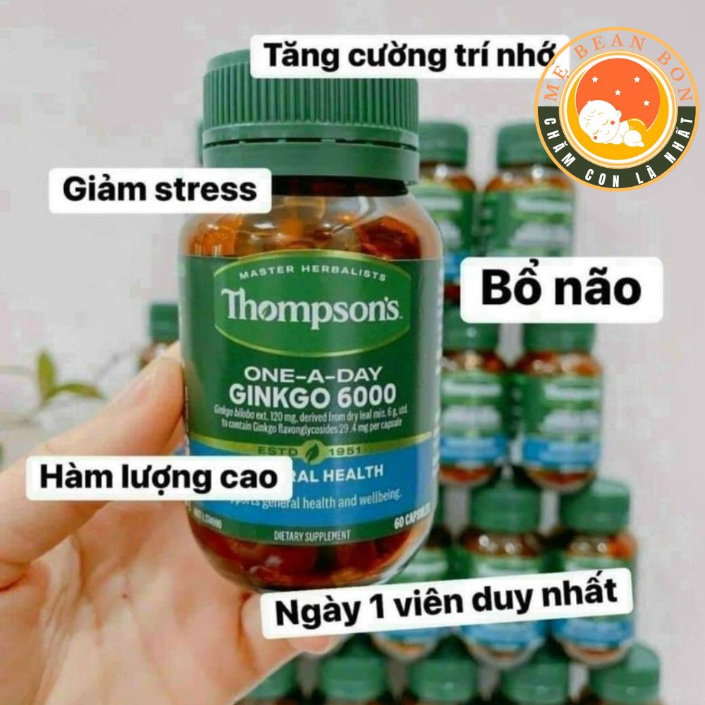 viên uống Bổ Não Thompson's One A Day Ginkgo 6000mg Hàm Lượng Cao Cho Người Lớn 60 viên của úc