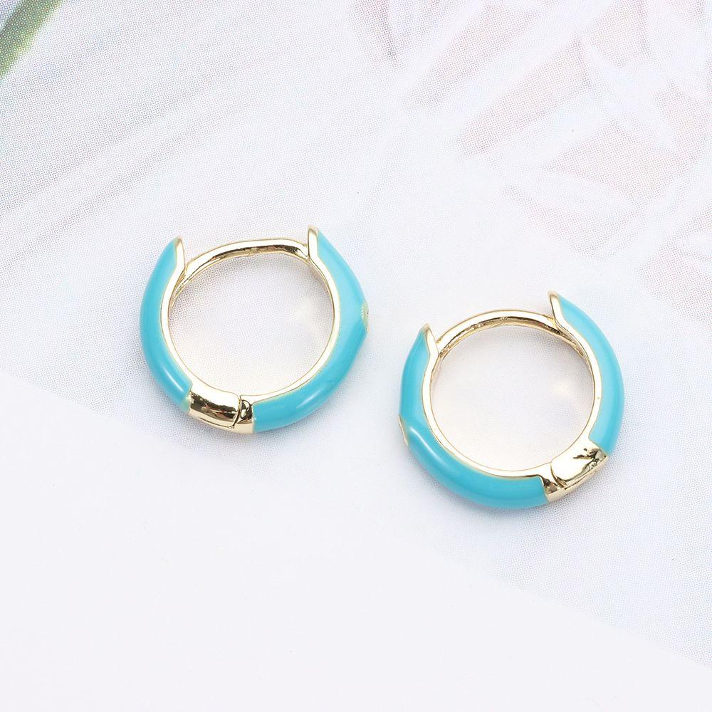 LEILY 1 Đôi Bông Tai Mạ Vàng Hình Tranh Sơn Dầu