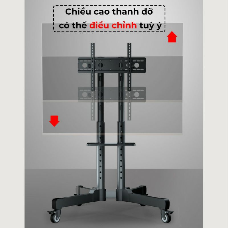 Giá Treo Ti Vi, Kệ treo ti vi có bánh xe di động, dễ dàng di chuyển